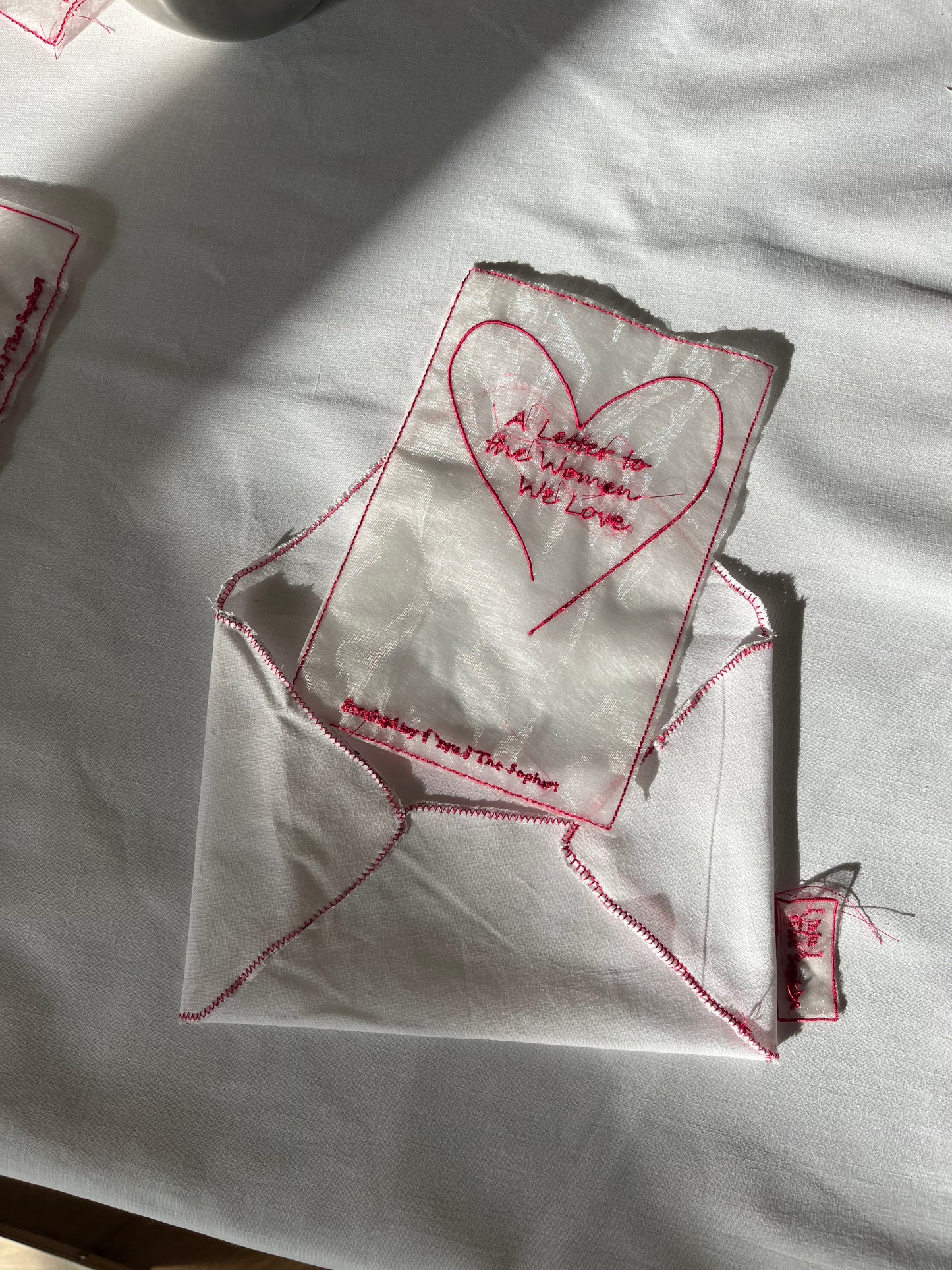 Custom embroidered keepsake letter for birthday, wedding, or Mother's Day