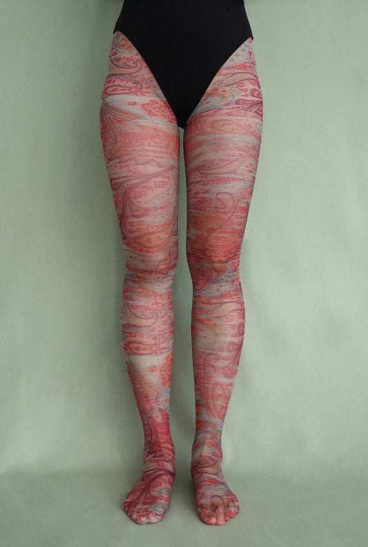 Blush Paisley Tights