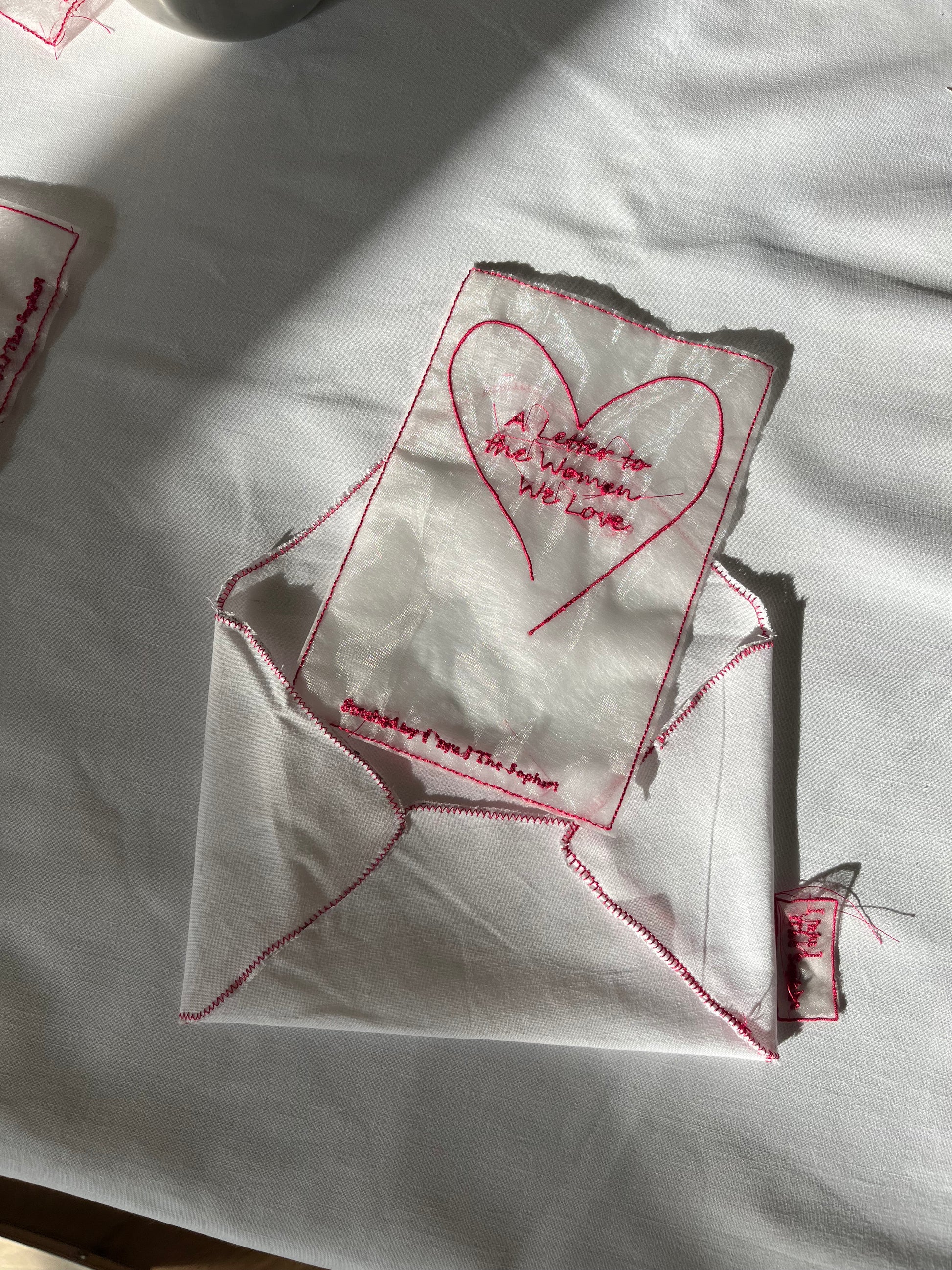 Custom embroidered keepsake letter for birthday, wedding, or Mother's Day